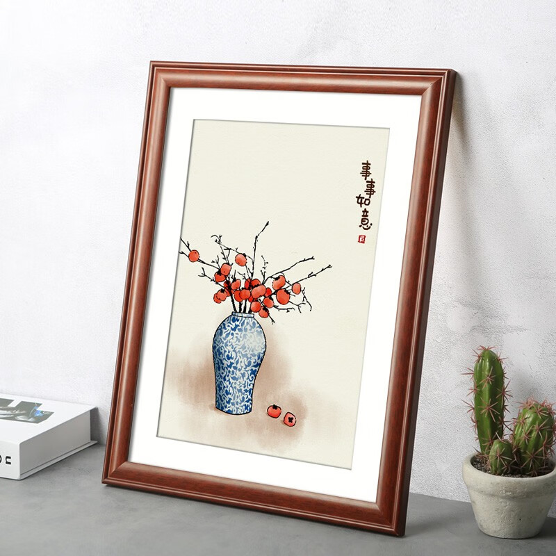 国画画框挂墙书法架裱框字画边框外框木条书画可定制任意尺寸 8125款