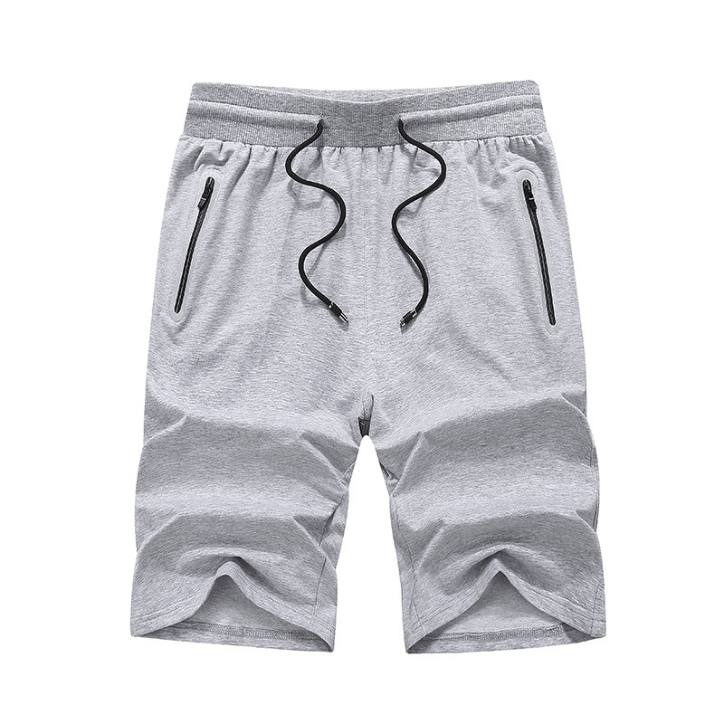 直筒中裤休闲五分裤男士加肥加大运动马裤8xl9xl 灰色 l