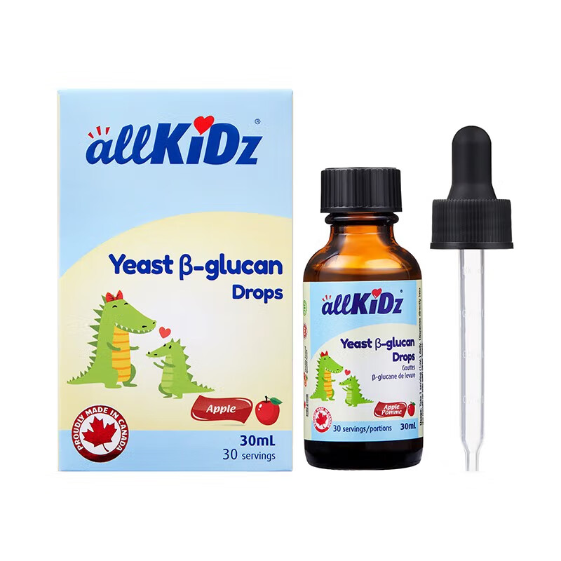 爱奇氏allkidz 酵母β-葡聚糖滴液饮品30ml苹果味 1瓶装