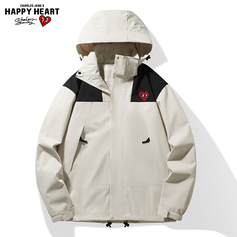 查尔斯桃心夹克男外套爱心logo潮流情侣秋季户外登山服防风防水外套