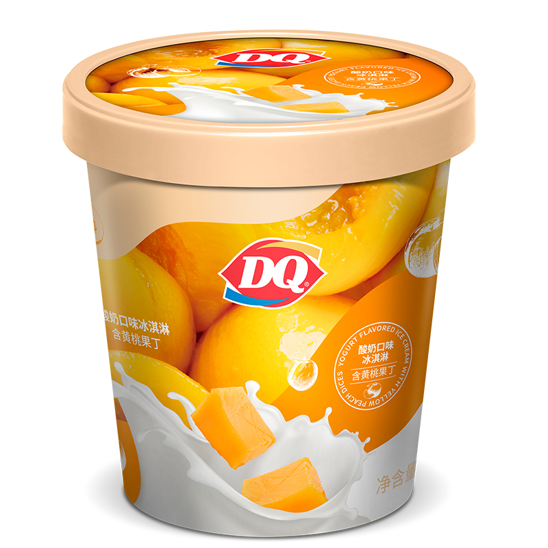 DQ 酸奶口味冰淇淋 400g（含黄桃果丁） 