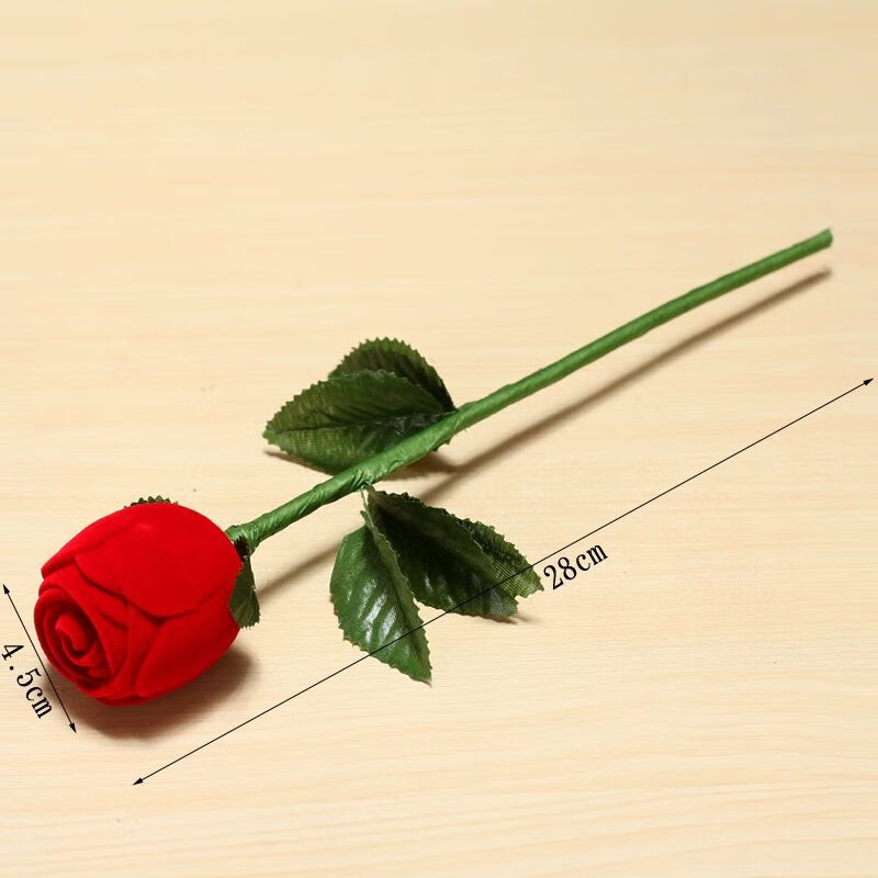 旋瓦辛德戒指盒创意 爱心玫瑰花饰品盒子求婚戒指盒个性植绒收纳小