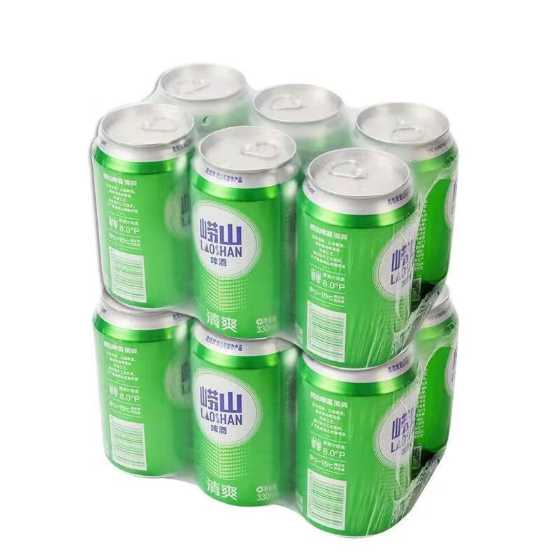 崂山啤酒(laoshan beer)清爽8度崂山啤酒330ml*12罐/24听 *(8月)散装