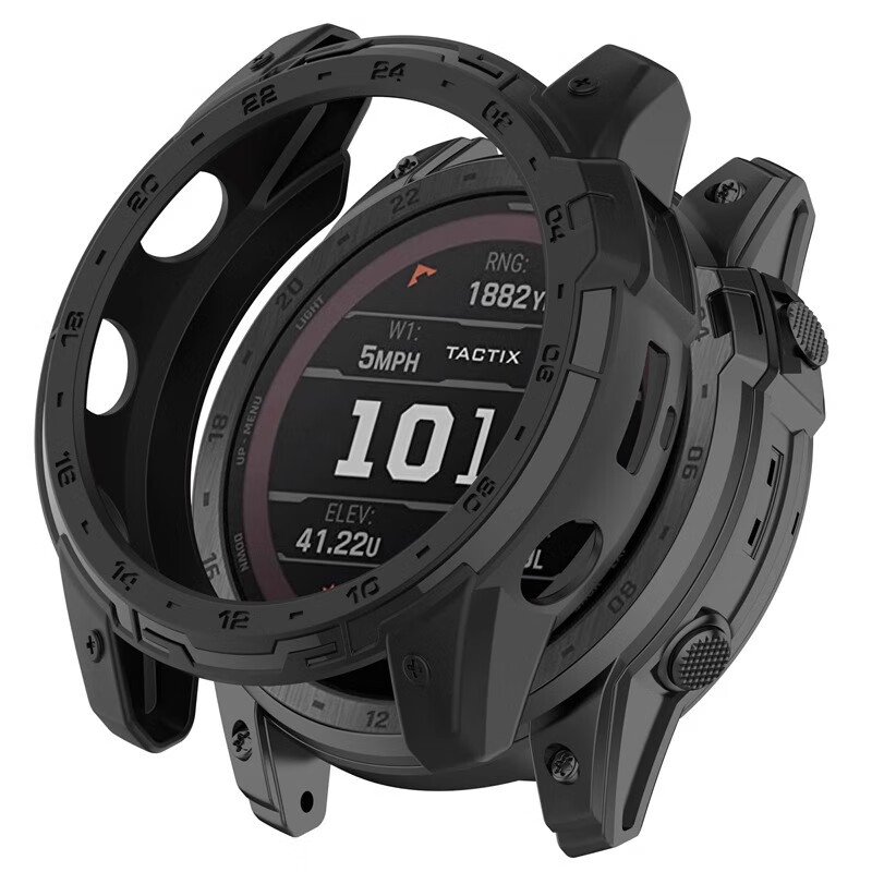 智绘创趣适用Garmin佳明Fenix 7x保护壳泰铁时Tactix 7Pro表壳Tactix7 AMOLED镂空tpu刻度壳Enduro 2安夺 黑色【半包铠甲壳】 佳明Tactix7 AMOLED