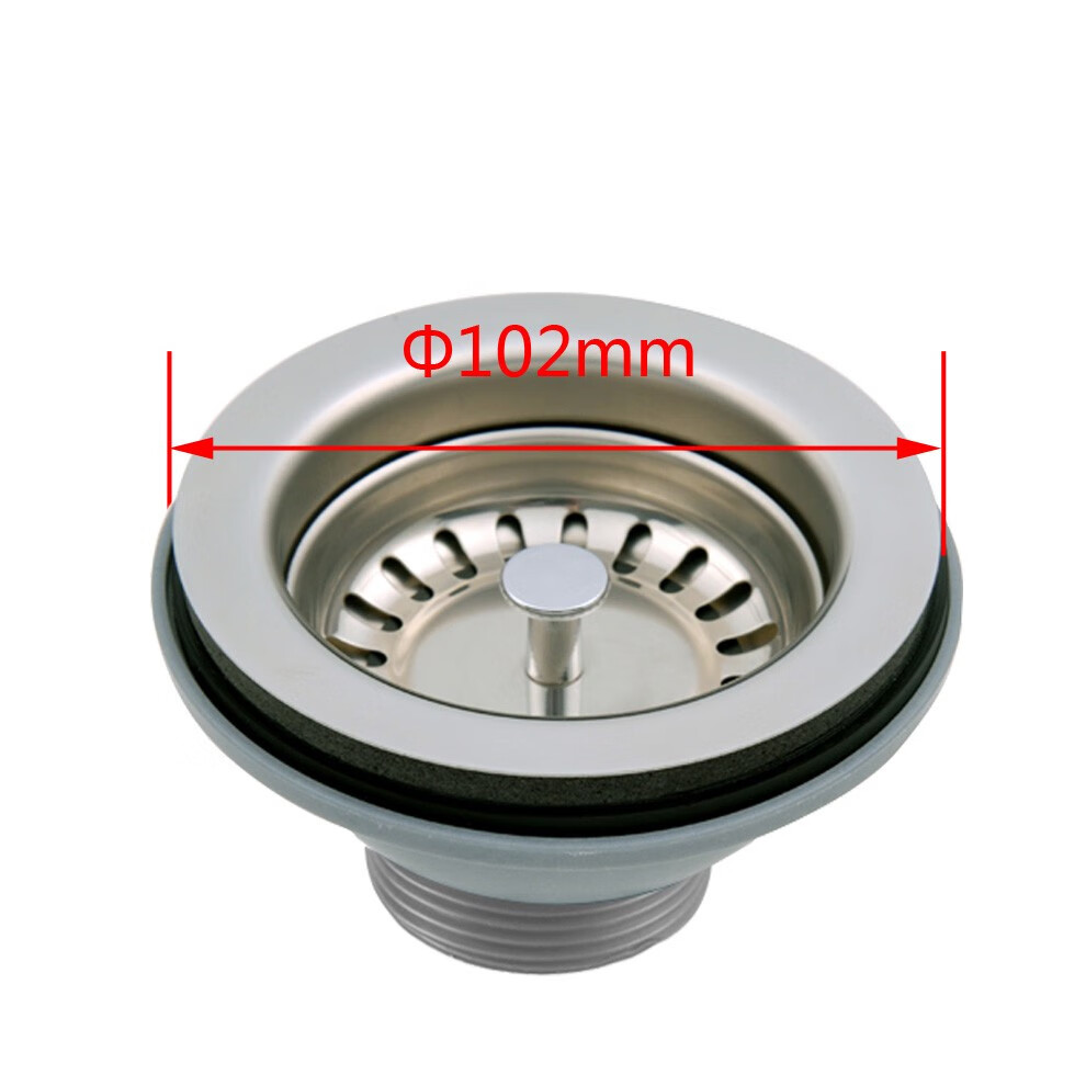 哲弘地厨房水槽配件老式不锈钢10公分下水器洗菜盆单槽提篮落水器100