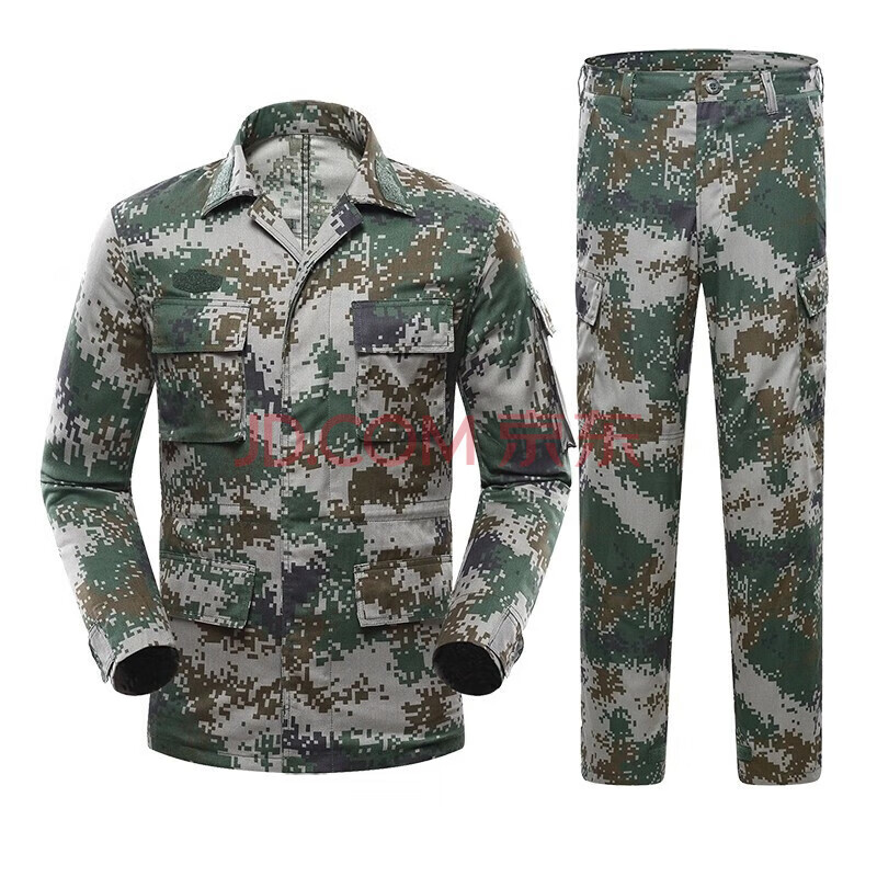 迷彩服套裝學(xué)生軍訓(xùn)服長(zhǎng)袖訓(xùn)練服耐磨教官訓(xùn)練服工作服 林-夏套裝【上衣+褲子】 170/92-96