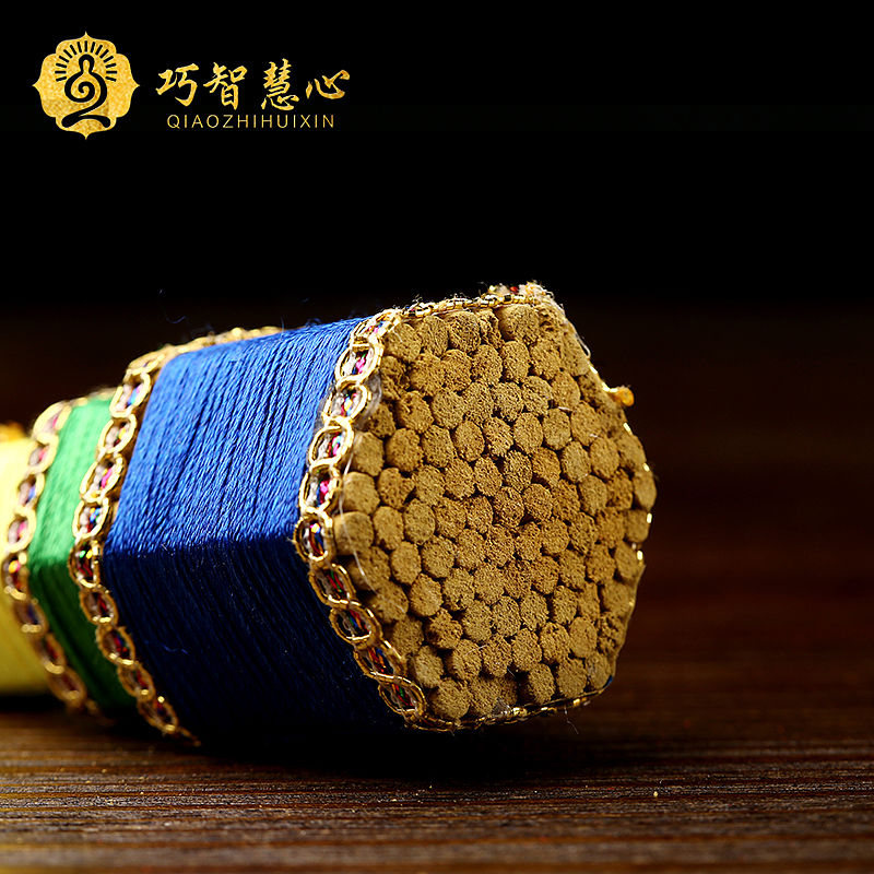 曲美思藏式密宗12厘米高藏草药供奉涂香佛前八供五彩线香塔 单个