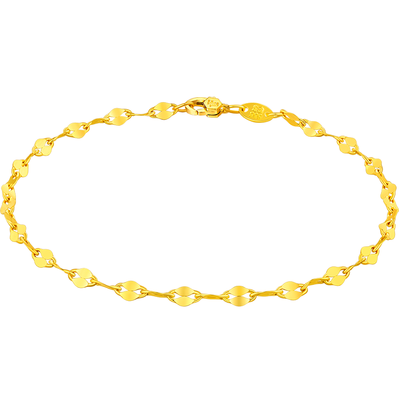 六福珠宝足金十字相连黄金手链女款送礼-价格走势与优秀品质