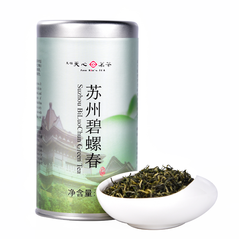 天福天心茗茶 绿茶新茶碧螺春 苏州原产100克罐装