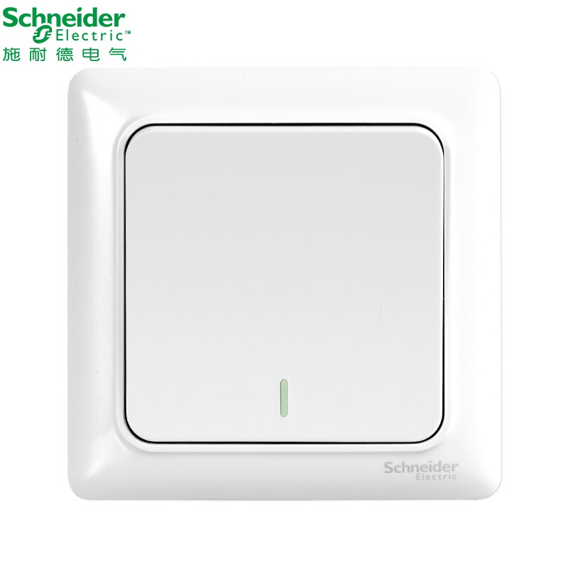 施耐德开关插座面板单联双控86型家用暗装墙壁灯开关一位一开双控开关