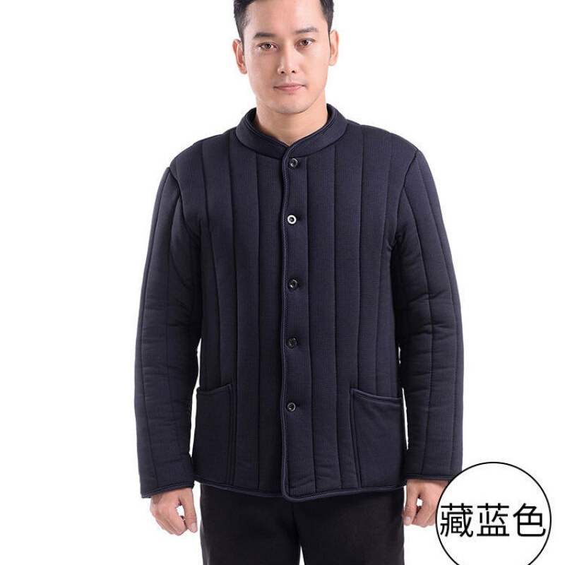 冬季中老年棉衣男加绒加厚60老人棉服男70爷爷内胆棉袄80岁爸爸装 藏