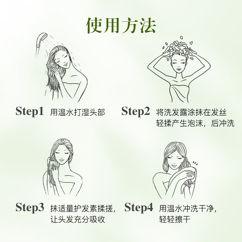 惠润进口柔净洗护套装洗发露护发素 草本精华丰盈蓬松 绿野洗护600ml*2+鲜花洗600ml