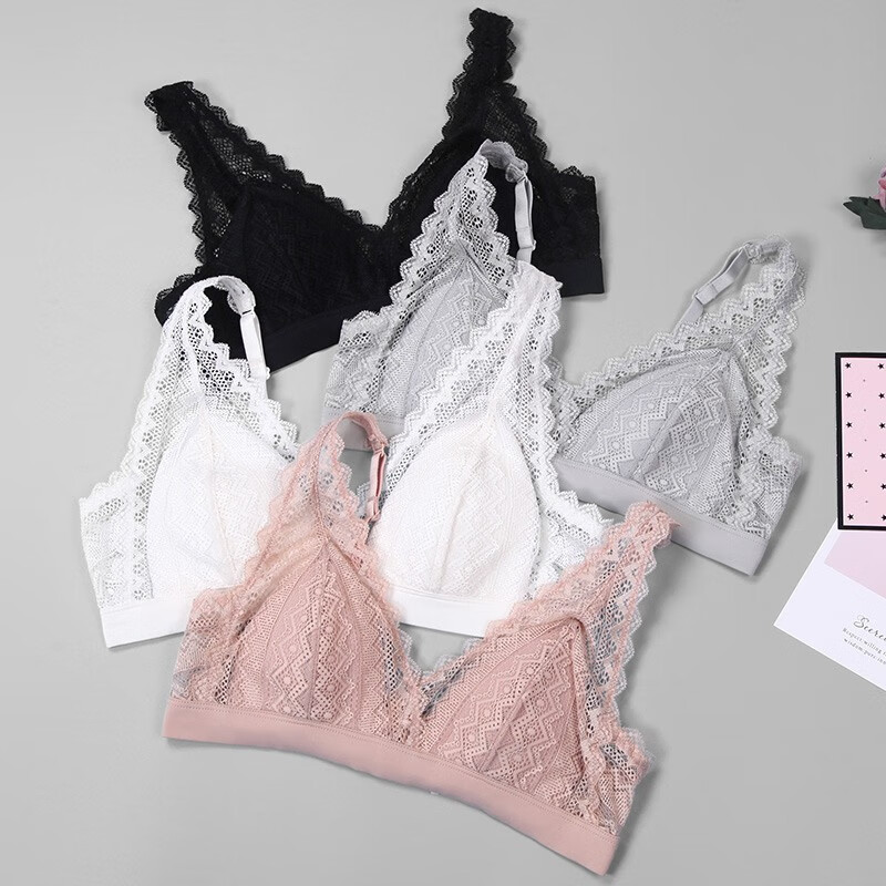 狄兰丝(dilansi)清苍无钢圈文胸女士真丝内衣法式性感蕾丝三角杯薄款大码睡眠胸罩 黑色(6A级100%桑蚕丝) XL 推荐(80D 85B 85C 85D)