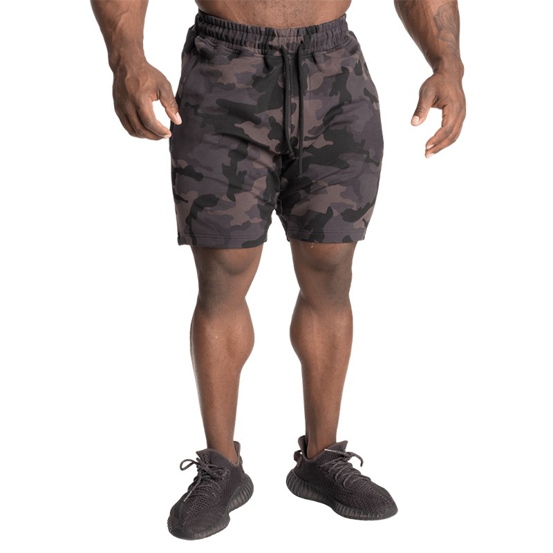 GASP Tapered Sweatshorts 盖世璞男式健身训练运动短裤棉质吸汗 深色迷彩 XL 190斤-210斤