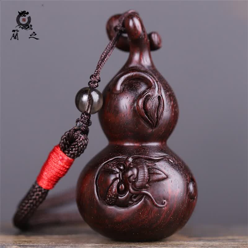 简之 印度小叶紫檀葫芦龙手把件 福禄湘工手雕把玩物件手玩件