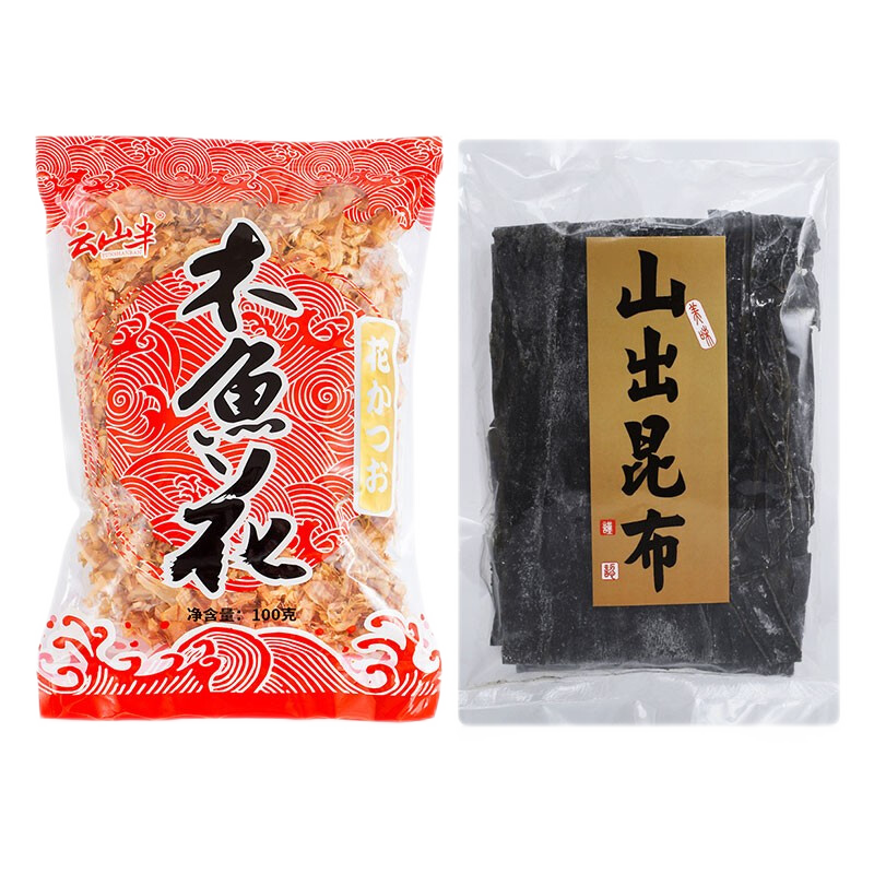 云山半木魚花100g+山出昆布200g鮮美日式高湯干海帶鰹魚花味增湯 組合裝