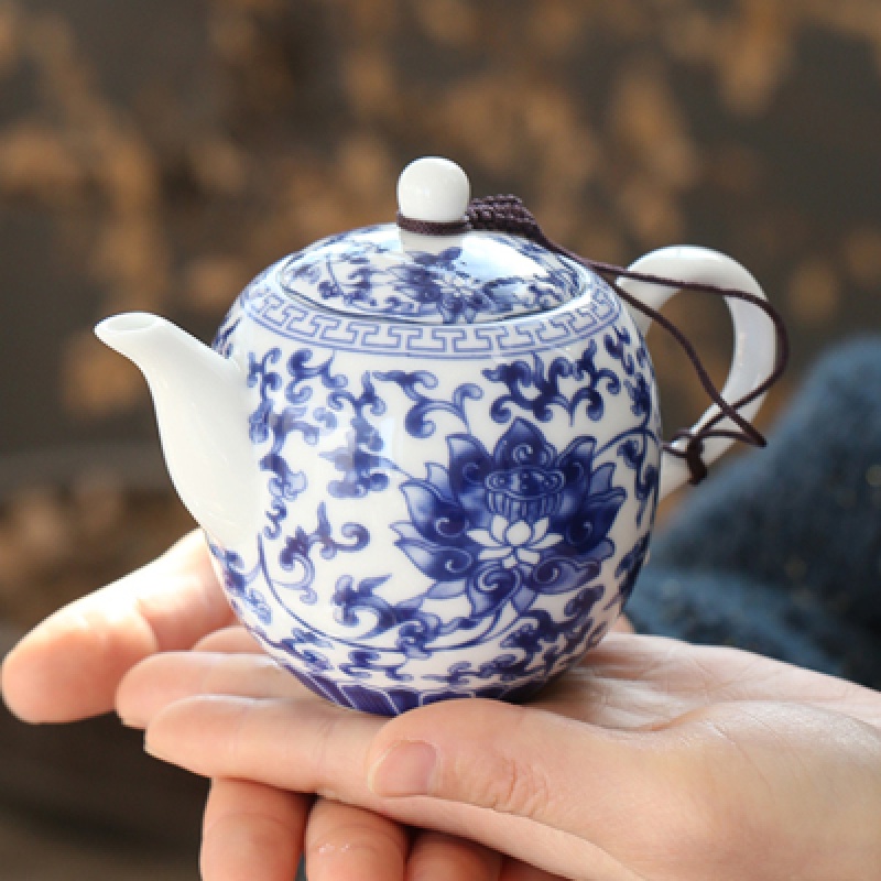 黛芷芙陶瓷茶壶景德镇青花瓷小茶壶茶具单壶高白瓷壶250毫升家用壶 款式二