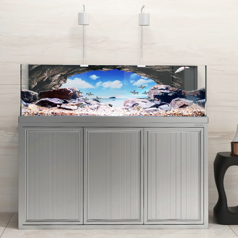 森森(sunsun)2023新品森森鱼缸水族箱超白玻璃家用客厅溪流缸金鱼缸