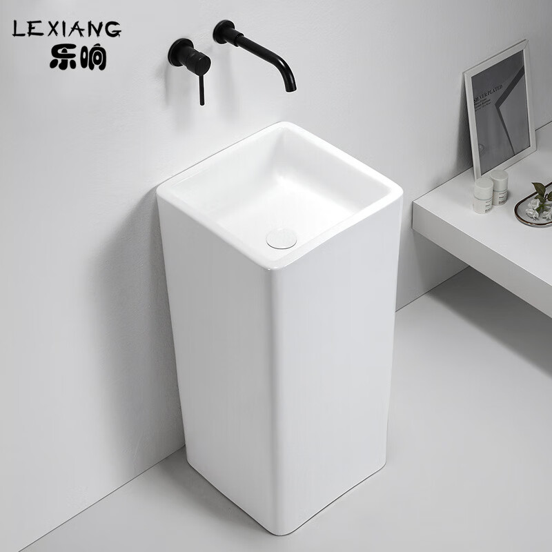 梓碧立柱盆落地式陶瓷洗脸盆立式洗手盆陶瓷卫生间阳台立柱洗面盆 柱