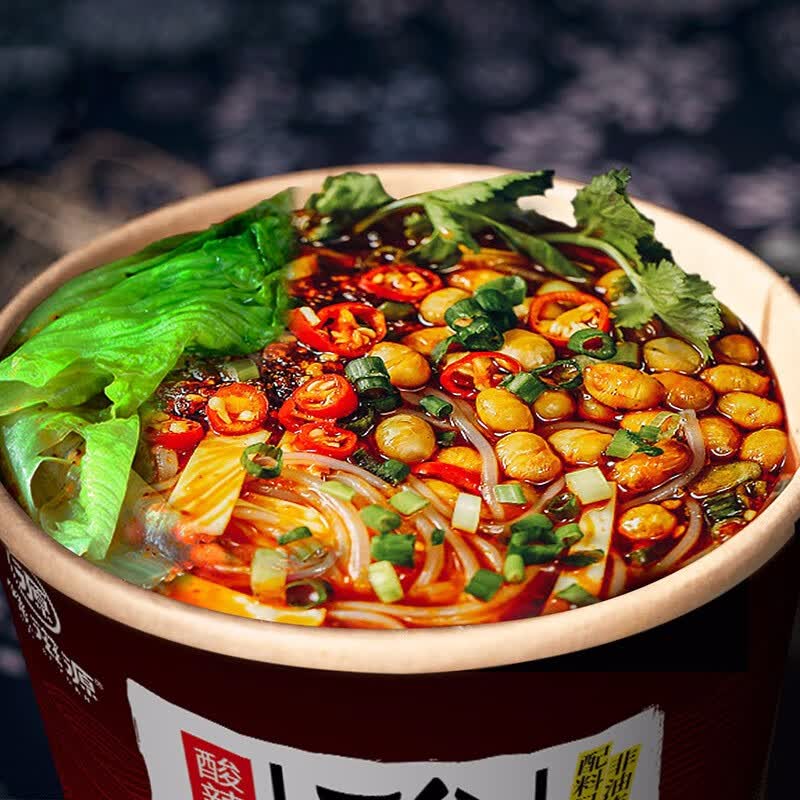 味滋源酸辣粉桶装袋装红薯粉丝 重庆风味嗨吃网红方便速食小吃 105g/桶 3桶(袋)装