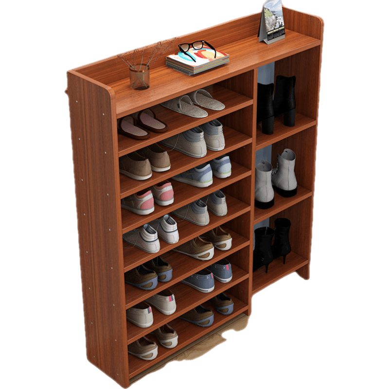 醉季 鞋柜多层防尘简易进门口窄小鞋柜放家用室内好看经济型收纳 【升级款】68cm八层古檀木色