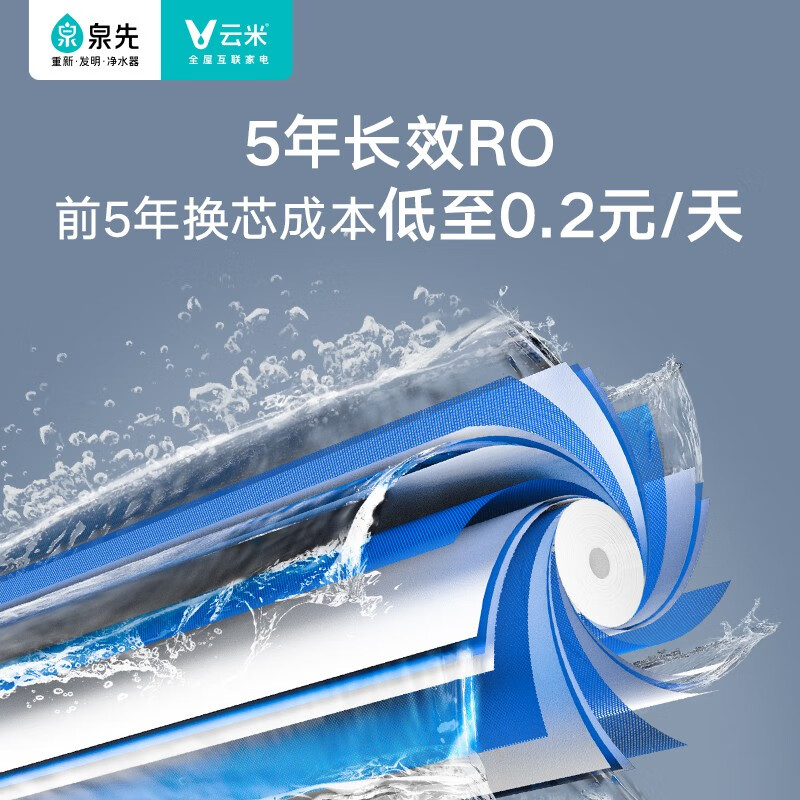 云米（VIOMI）净水器澎湃1000G家用厨房过滤器纯水机直饮机5年长效RO膜以旧换新MR1072A