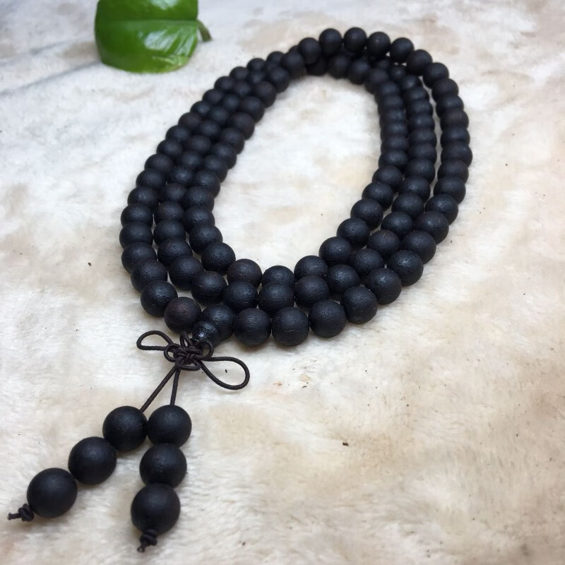 然原生态缅甸奇楠级小叶降真香藤香木满结油沉水级麻丝108颗手串手链