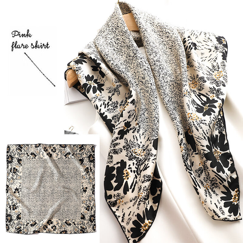 轻奢名牌 明星网红同款 名媛气质丝巾大方巾女春秋百搭时尚真丝披肩外