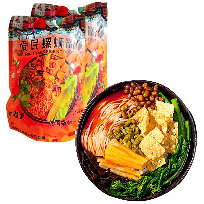 何氏爱民爱民螺蛳粉320g*2袋装广西特产柳州螺丝粉方便粉丝米线米粉