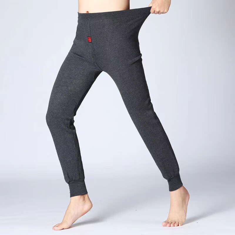 苏洛寻男士保暖裤加绒秋裤加肥加大码保暖裤秋冬季加厚秋裤单件绒裤打底 深灰色 均码（适合100-180斤穿）高弹力