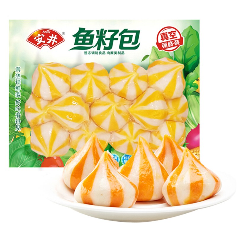 安井火锅丸子鱼籽包牛肉丸鱼豆腐虾滑包心大鱼丸食材火锅食材 安井鱼籽包 240g