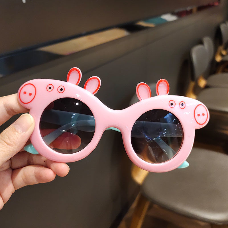 【涟眸】2021精品推荐儿童夏日墨镜 居家必备闭眼入系列眼镜套装 佩奇粉色