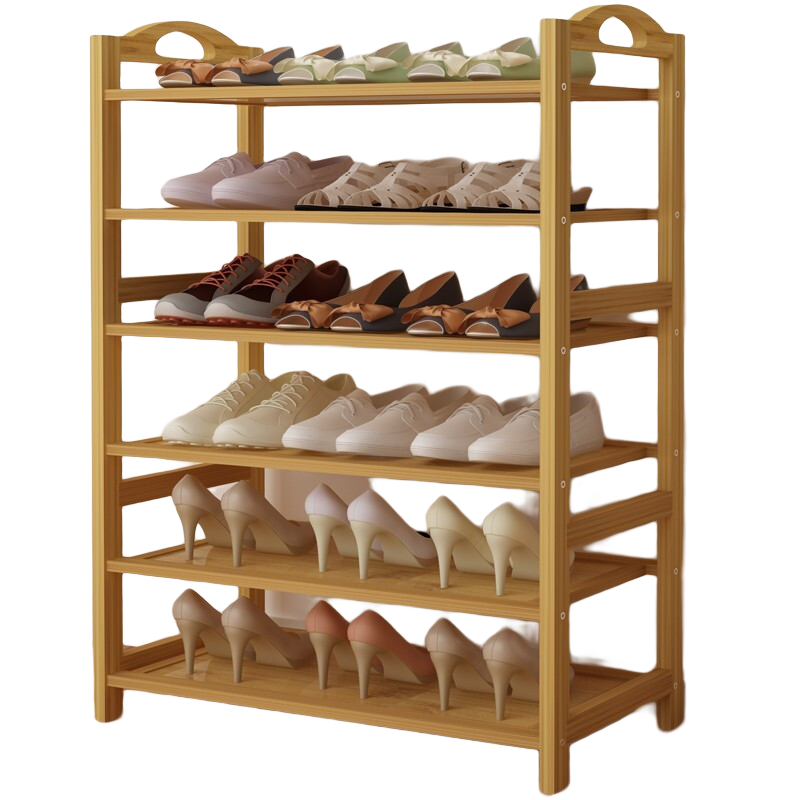 唯良楠竹鞋架門(mén)口多層鞋架子家用簡(jiǎn)易鞋架宿舍鞋柜防塵小鞋架置物架 原木色【6層長(cháng)60cm】