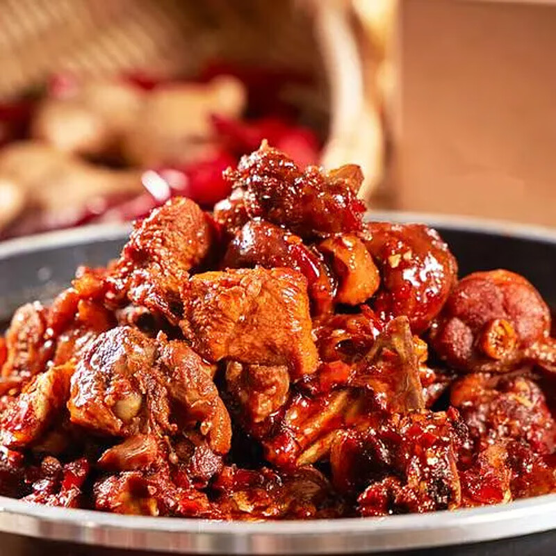 食芳溢云南沾益辣子鸡云南特产加热即食500g鸡肉零食辣子鸡香辣小吃