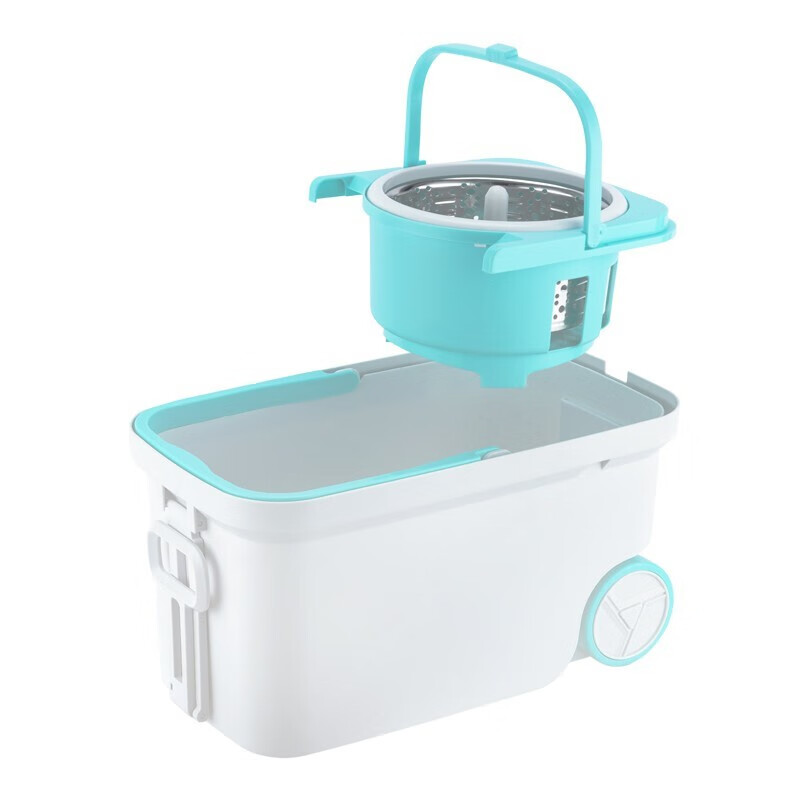 妙洁旋转拖把带桶套装 免手洗干湿两用家用一拖净懒人拖布木地板墩布 拖把共2个替换头