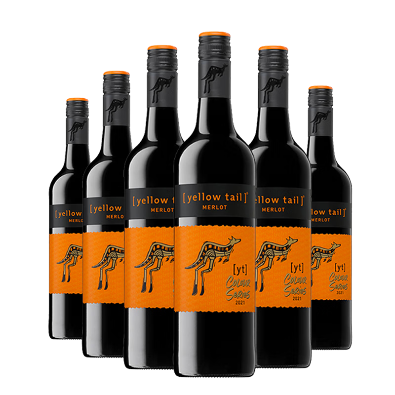 黄尾袋鼠 缤纷系列 梅洛红葡萄酒智利版  750ml*6瓶