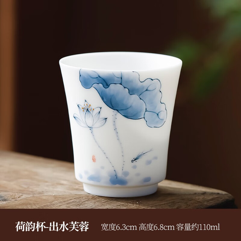 苏氏陶瓷(sushi ceramics)手绘羊脂玉瓷主人杯素烧白
