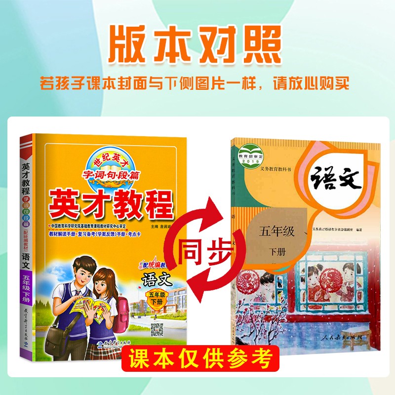 2021春英才教程五年级下册语文人教版字词句段篇教材全析小学五年级