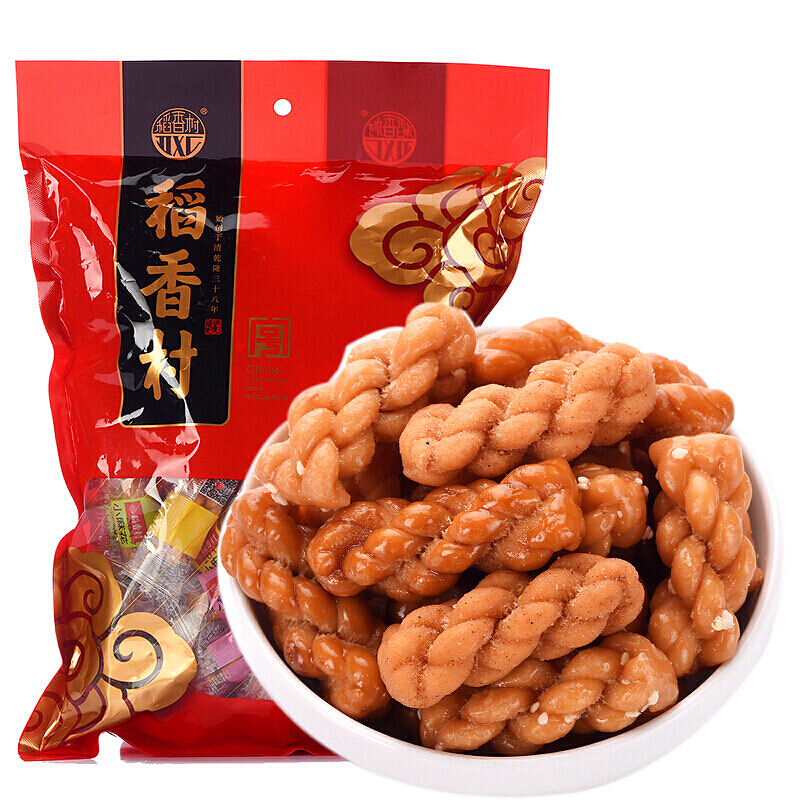 稻香村北京小吃特产 原味小麻花500g 脆麻五香味麻辣味零食  中华老