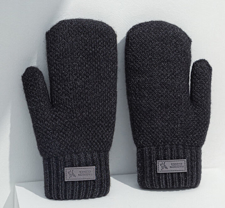 沐铭尔莱全包棉手套冬季连指手闷子男 深灰