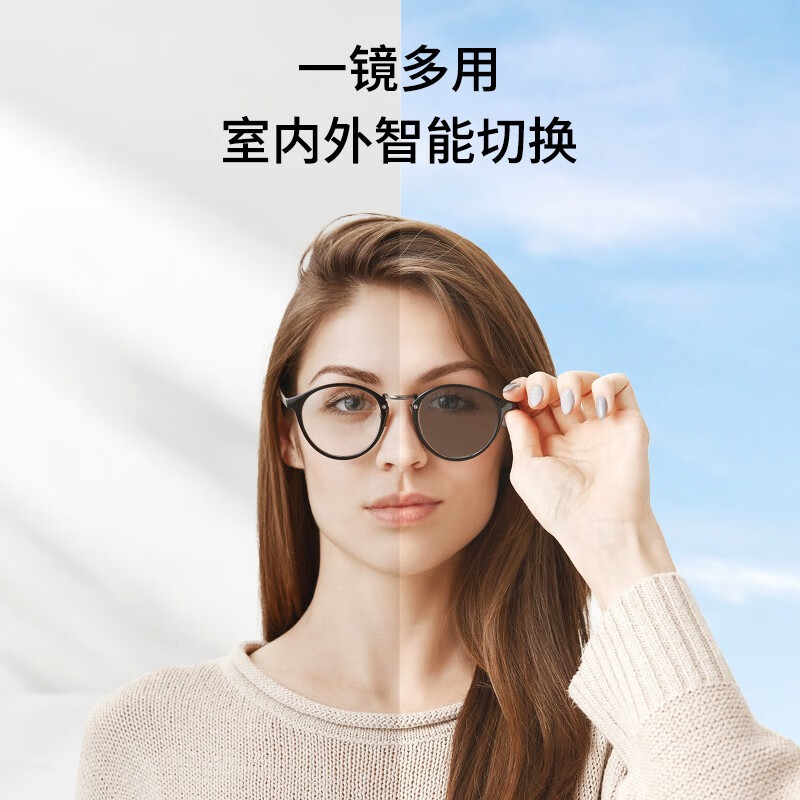 60/1.67北京实体配镜两片 智能膜层变色2片 现片 1.56(较薄)