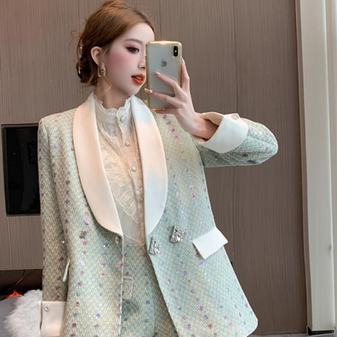 绮岑女士套装时尚两件套气质高档40岁高端精致小香风外套女2023冬季高