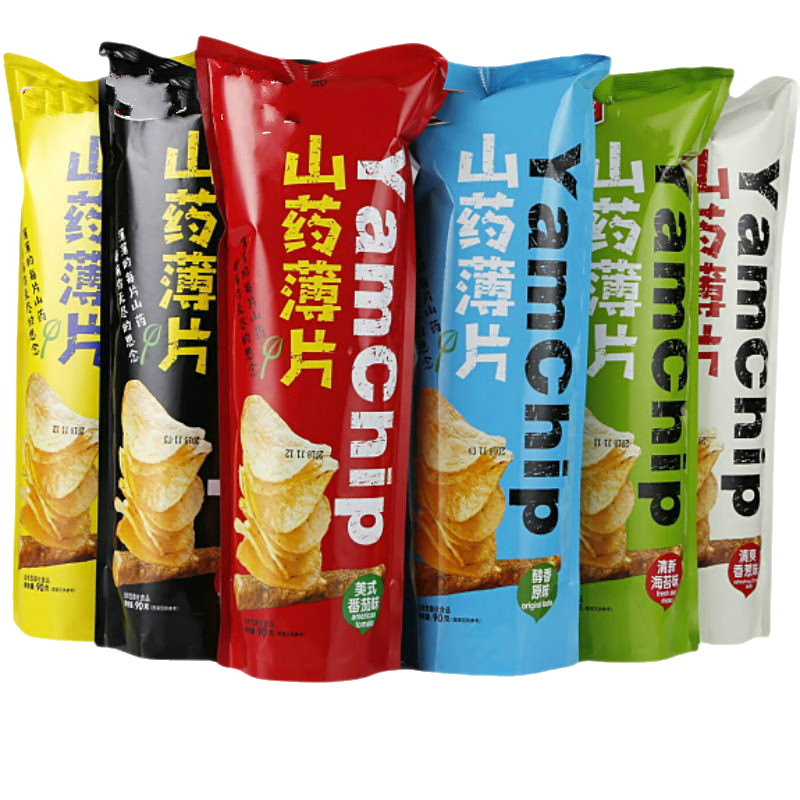 芊喜客山药脆片 山药薄片 网红零食超大一箱办公室零食袋装 90g 6个口味混合可备注 6袋