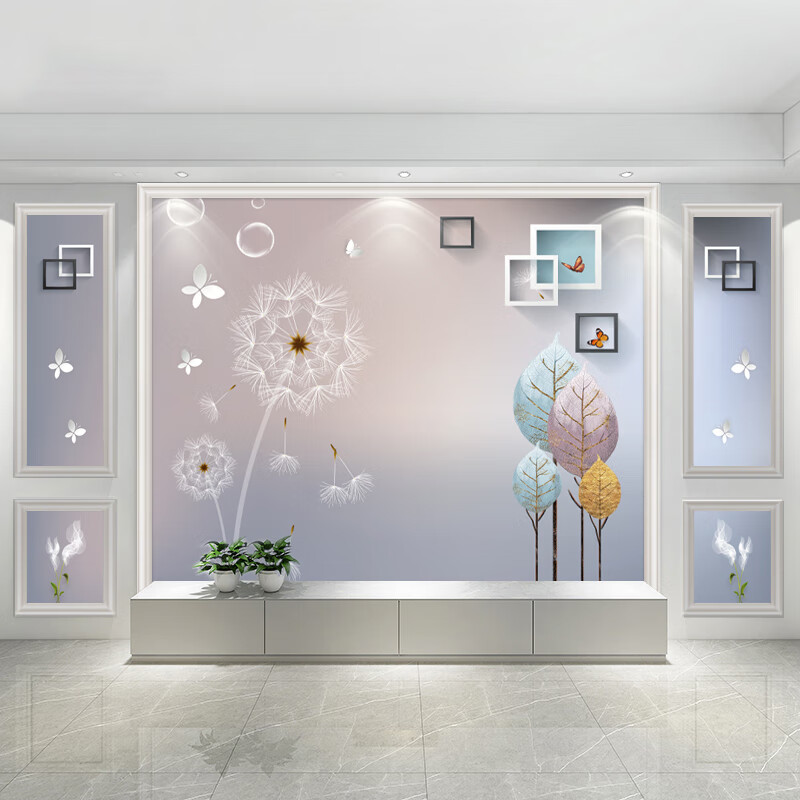 山头林村影视墙壁布 电视背景墙壁纸8d立体壁布客厅卧室简约现代墙布