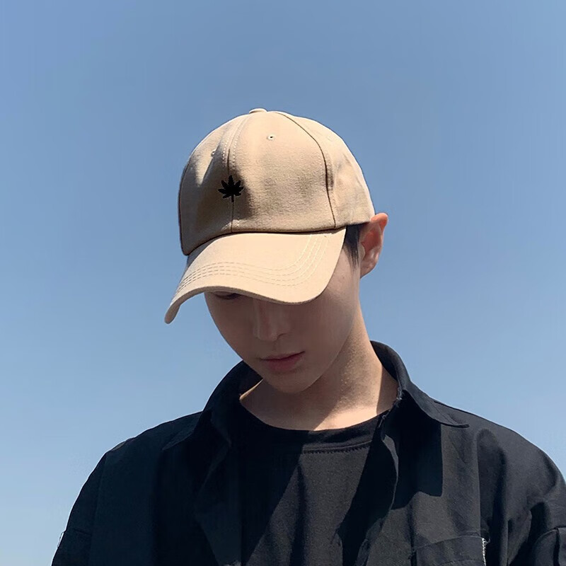 谢太太 棒球帽子男韩版大头围潮遮阳透气鸭舌帽男新款夏四季款防 枫叶