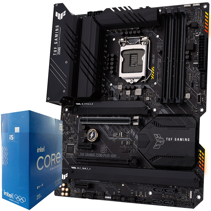 华硕tuf gaming z590-plus wifi主板 英特尔(intel) i7-11600kf 酷睿