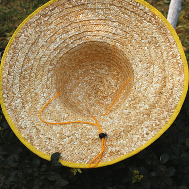 贤尔部落环卫草帽 麦秸编织 45cm 黄色