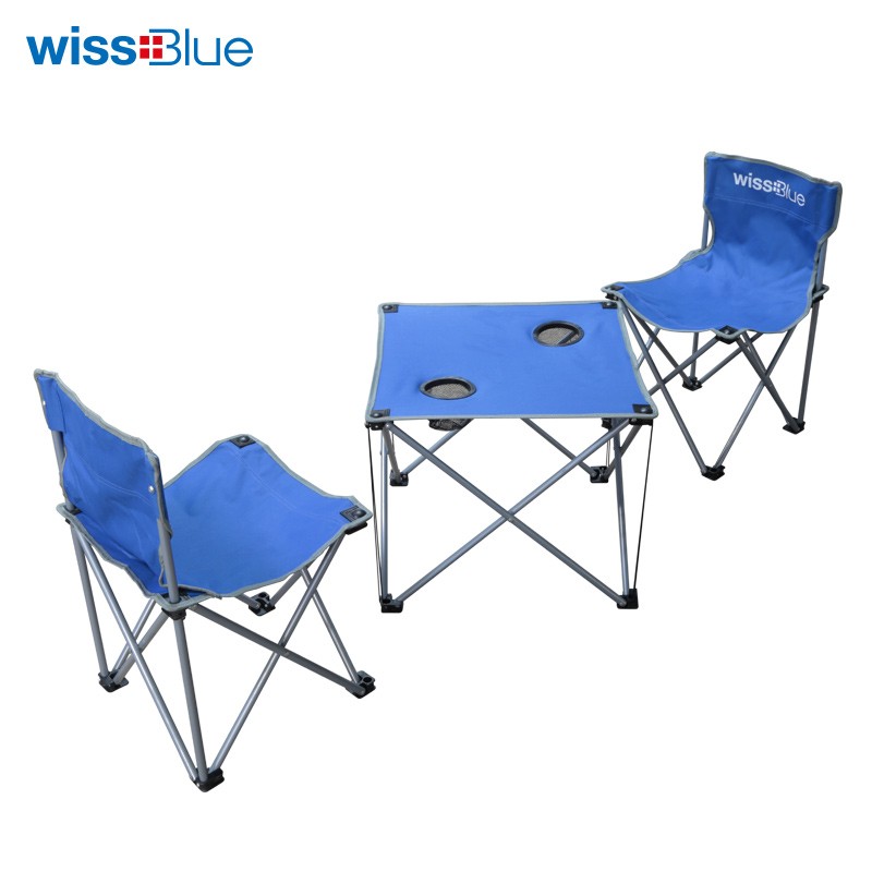 维仕蓝 wissblue 折叠桌椅（一桌两椅）WDT9100-B 蓝色