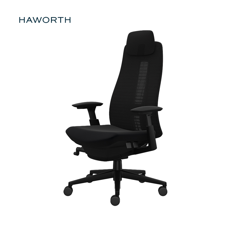 Haworth 海沃氏Fern人体工学椅电竞椅家用电脑椅办公椅学习椅老板椅含头枕腰托 全黑座面顶配