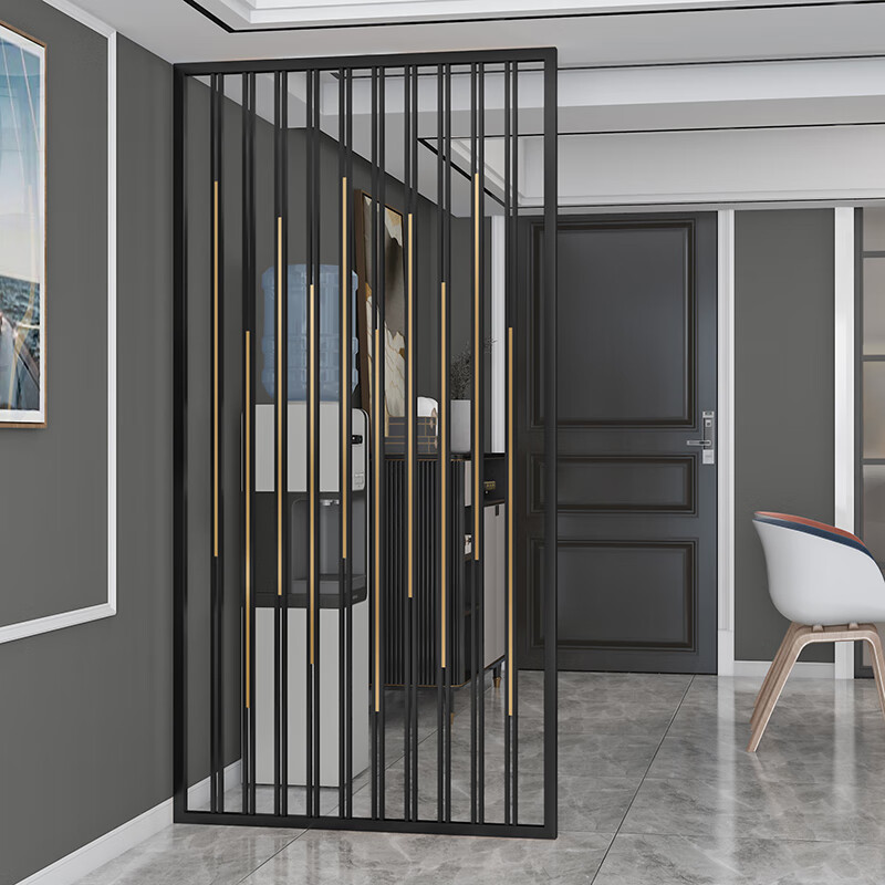 轻奢铁艺隔断客厅创意镂空玄关装饰网红金属简约现代北欧屏风定制 主